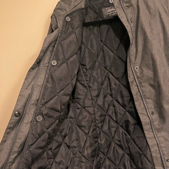 Womens Eddie Bauer Jacket Coat Gray Herringbone Weatheredge Insulated Petite S - Picture 3 of 6